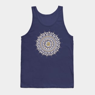 Gold and White Lens Mandala Tank Top